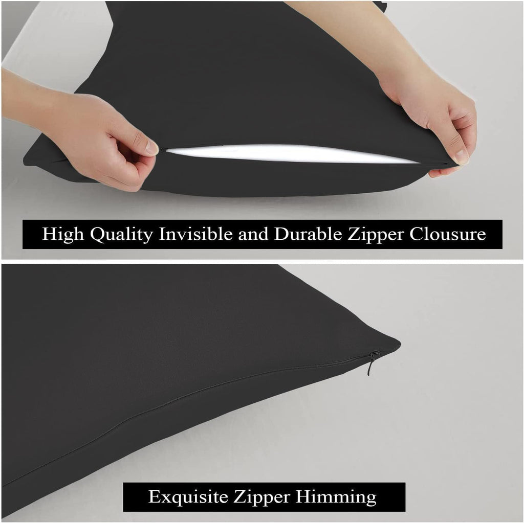 ShunjieHome Pillow Protector Standard Size 100% Egyptian Cotton Pillow Covers, 400 Thread Count Sateen Weave Cooling Pillow Cases with Zipp…