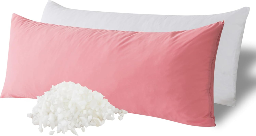 WhatsBedding Memory Foam Body Pillow with Breathable Zippered Cotton Cover, Full Body Pillow for Adults, Long Pillow for Sleeping, Firm Pil…