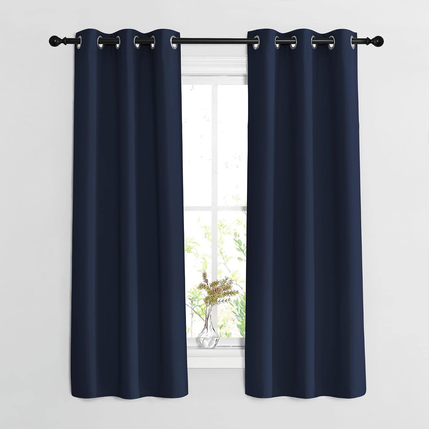 Nicetown Navy Blue Blackout Curtains & Drapes - Window Treatment Energy Saving Thermal Insulated Room Darkening Solid Grommet Panels for Li…