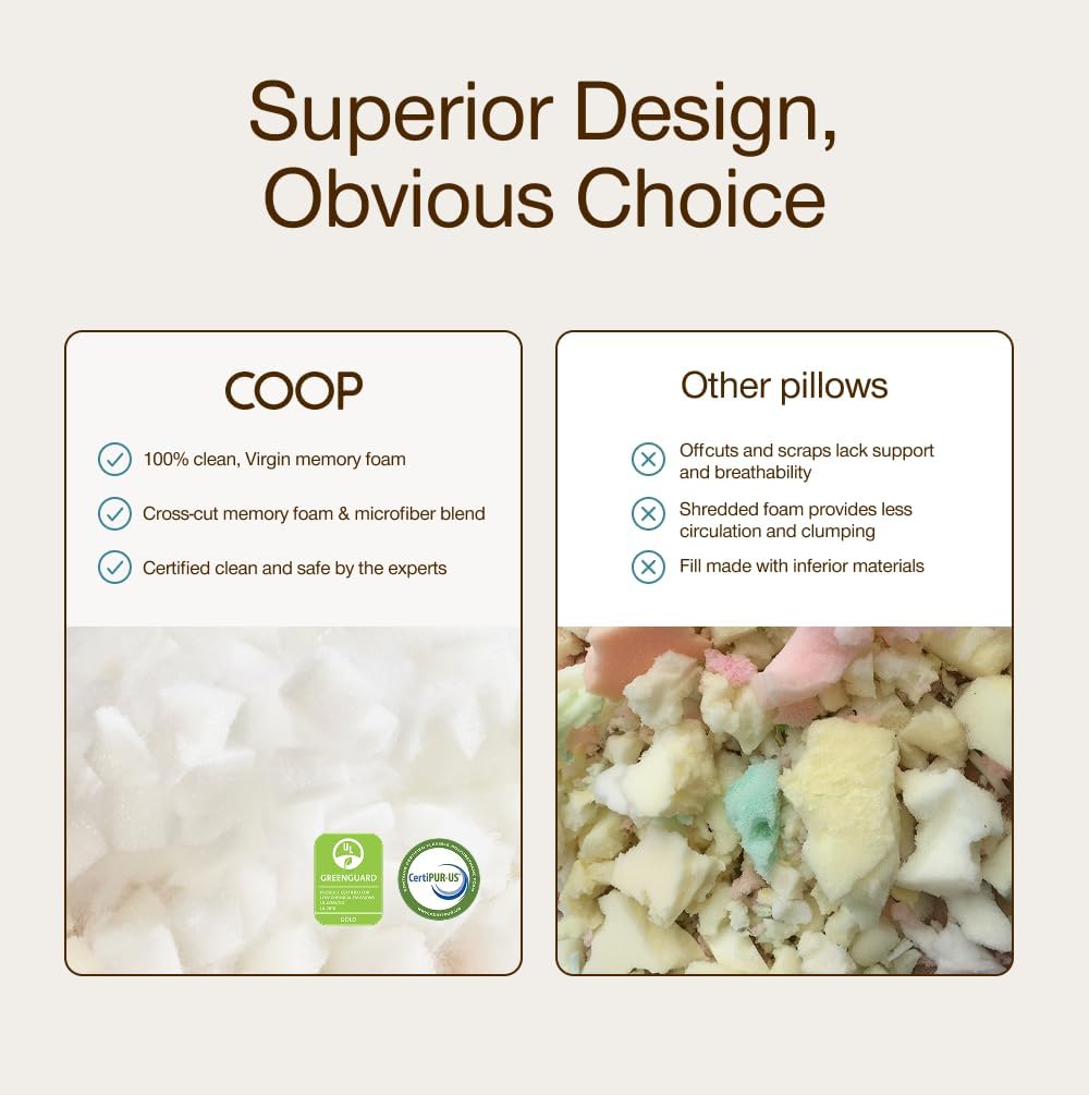 Coop Home Goods Original Adjustable Travel Pillow and Waterproof Pillow Protector Grey Bundle with Compressible Stuff Sack, Medium-Firm…