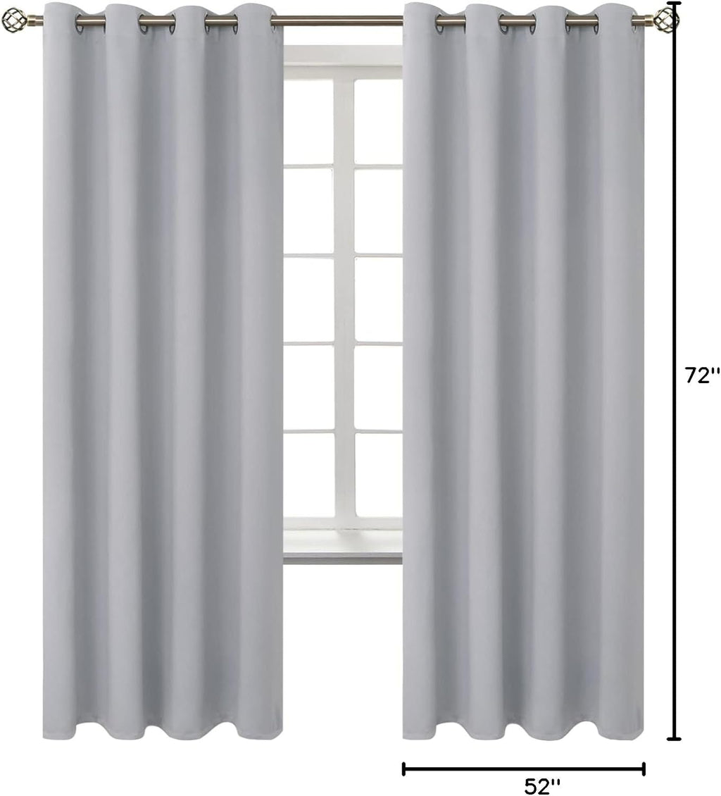 BGment Room Darkening Curtains 72 Inches Long - Grommet Thermal Insulated Drapes Window Treatment Curtains for Bedroom, 2 Panels, 52 x 72 I…