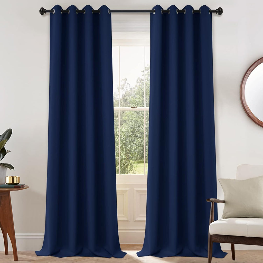 Yakamok Light Blocking Window Blackout Curtains Thermal Insulated Room Darkening Drapes for Bedroom, Solid Grommet Top Window Panels…