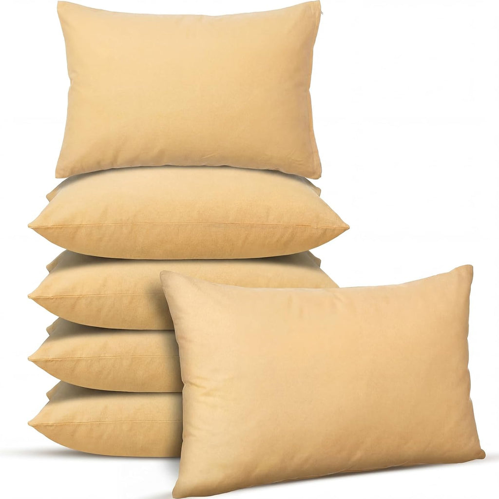 Kigley 6 Pack Mini Pillows Bulk Small Pillows 14"x9" Soft Travel Nap Pillow for Daycare Nap Time Pet Neck Lumbar (Gold) 6 Pack 9 inches Gold