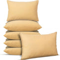 Kigley 6 Pack Mini Pillows Bulk Small Pillows 14"x9" Soft Travel Nap Pillow for Daycare Nap Time Pet Neck Lumbar (Gold) 6 Pack 9 inches Gold
