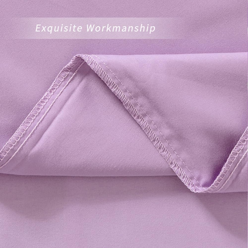 Sewdudely Queen Pillow Cases Set of 2, 20x30 Envelope Pillow Cases Purple Ruffle Pillowcases, Soft Breathable and Non Shrinking Micr…