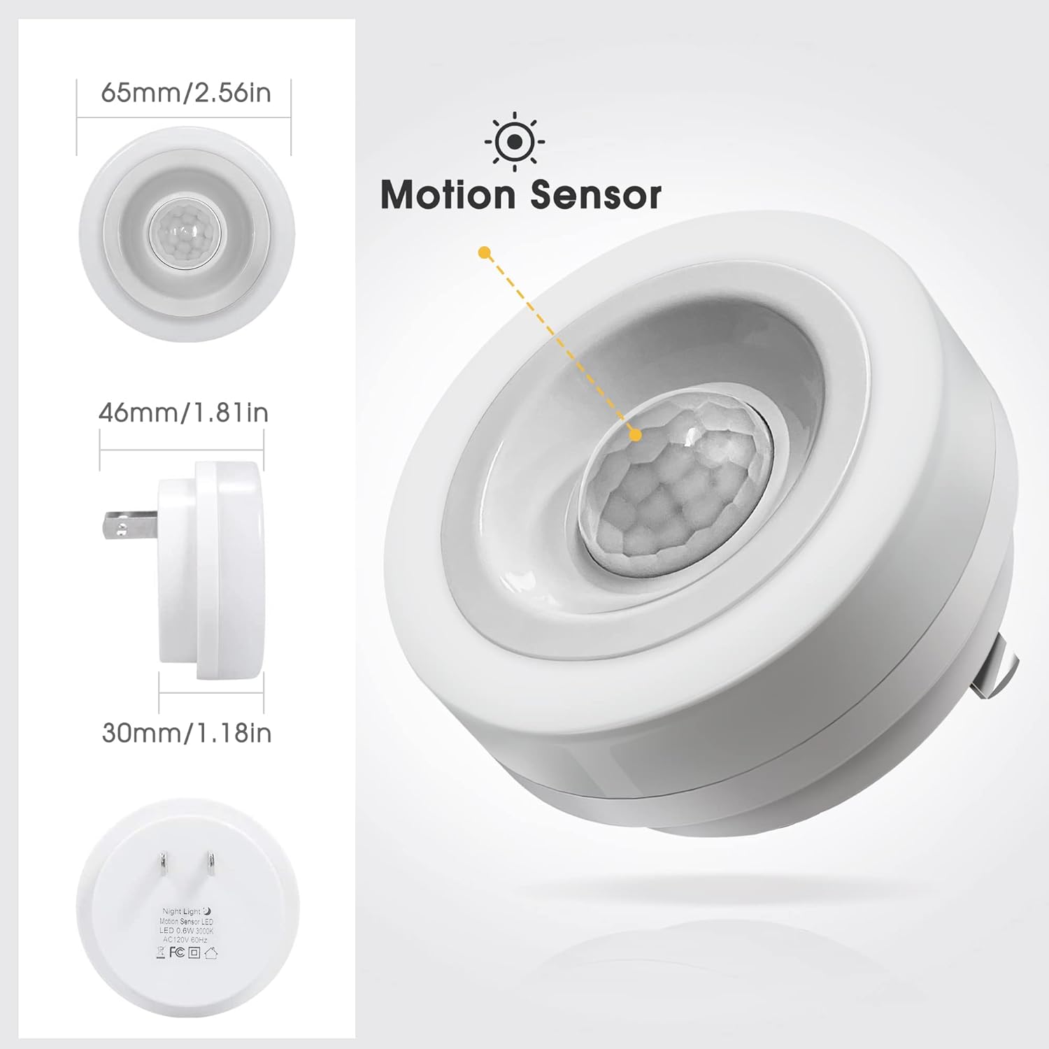 Briignite Motion Sensor Night Light, [2 Pack] Night Lights Plug into Wall, Auto On/Off Motion Activation Nightlight, Energy-Saving 0.6W…