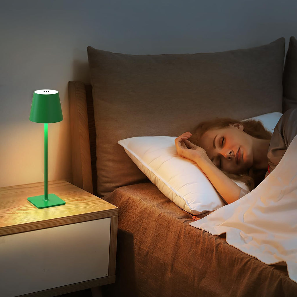 Yogaret Green Cordless Table Lamp Set of 2-3 Color Stepless and Dimmable - for Restaurant Dining Bedroom Home Bar
