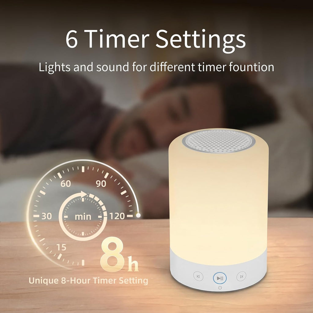 Kipcush® Night Lights, White Noise Machine – 20 Non-Looping Sleep Sounds, Rechargeable Battery, Touch Control
