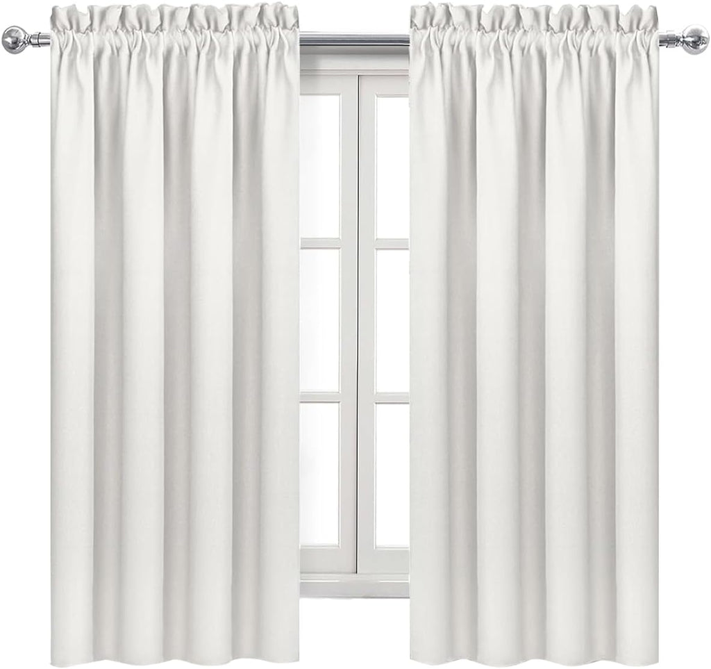 DWCN Blackout Curtains Thermal Insulated, Energy Saving & Noise Reducing Bedroom and Living Room Curtains, Ivory, W 52x L 63 Inch, Set of…