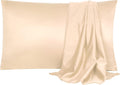 uxcell 2 Pack Silk Satin Pillowcase for Hair and Skin, Cool, Silky, Soft Breathable Pillow Cases King Size 20x36 Inch Sateen Pillowcase Lig…