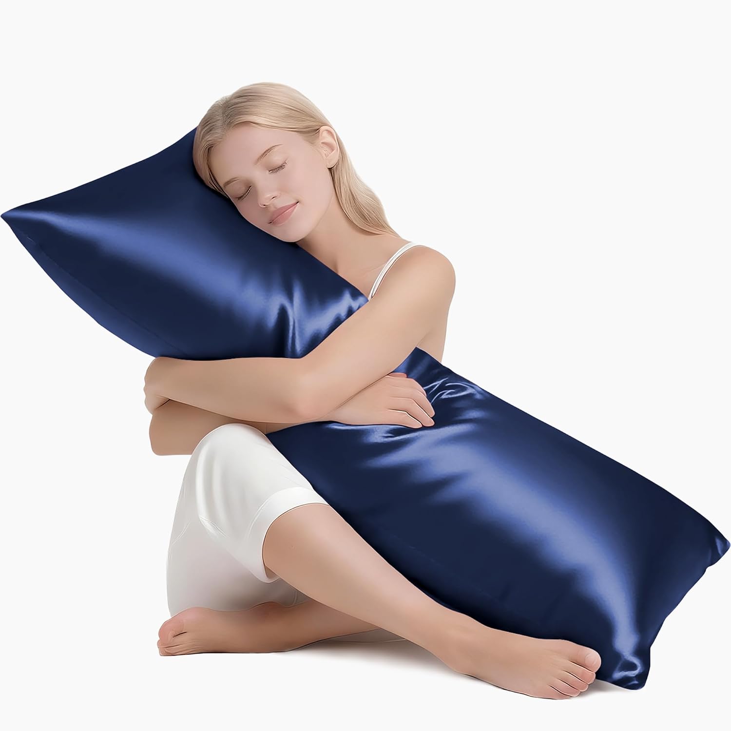 MR&HM Satin Body Pillow Cover, Soft and Breathable Body Pillow Case with Envelope Closure, Cooling and Silky Long Pillowcase for Hair and…