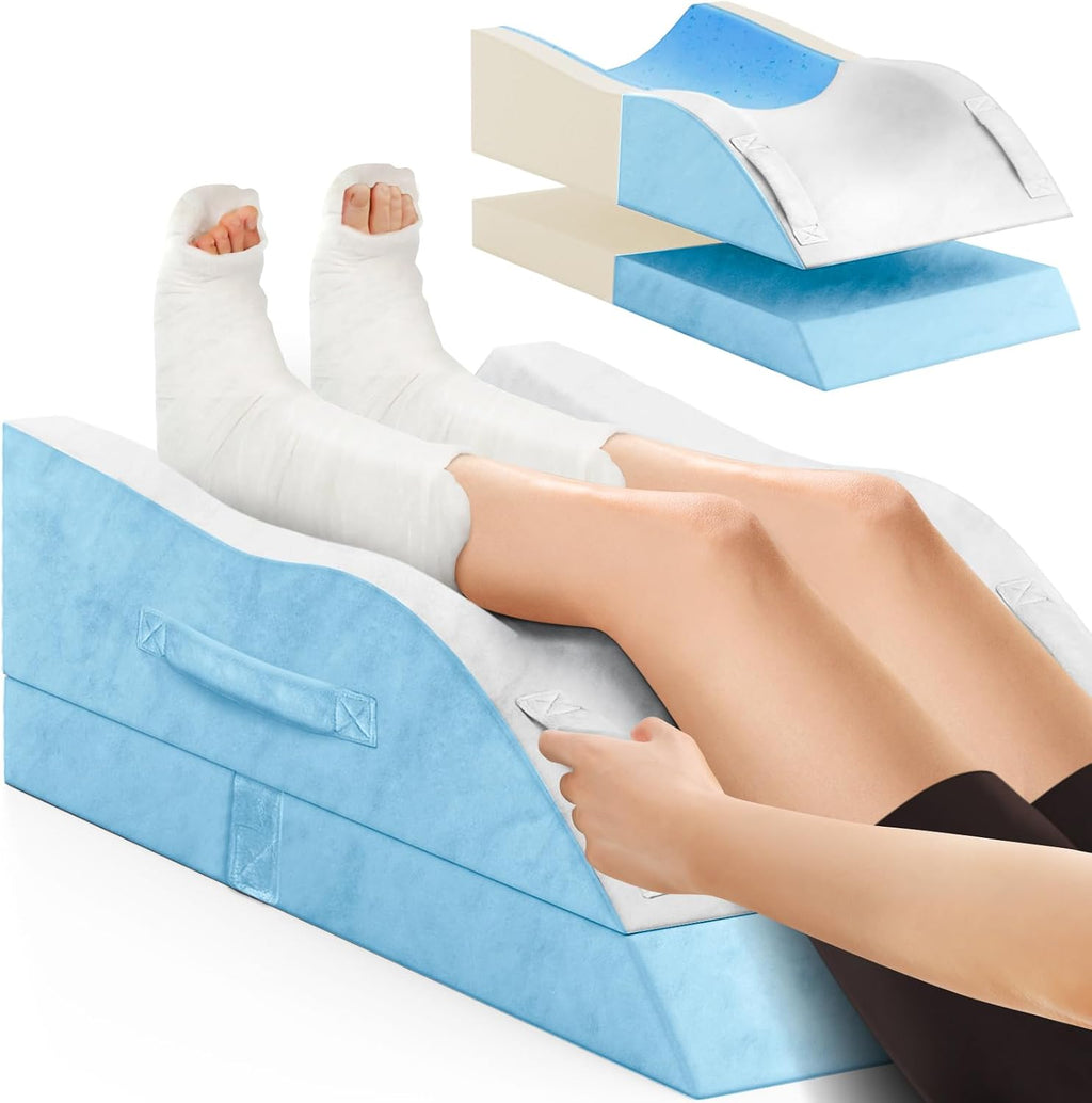 TranquilRelax Double Leg Elevation Pillows, Wedge Pillow for After Surgery, Memory Foam Support Adjustable, Comfort comfort for…