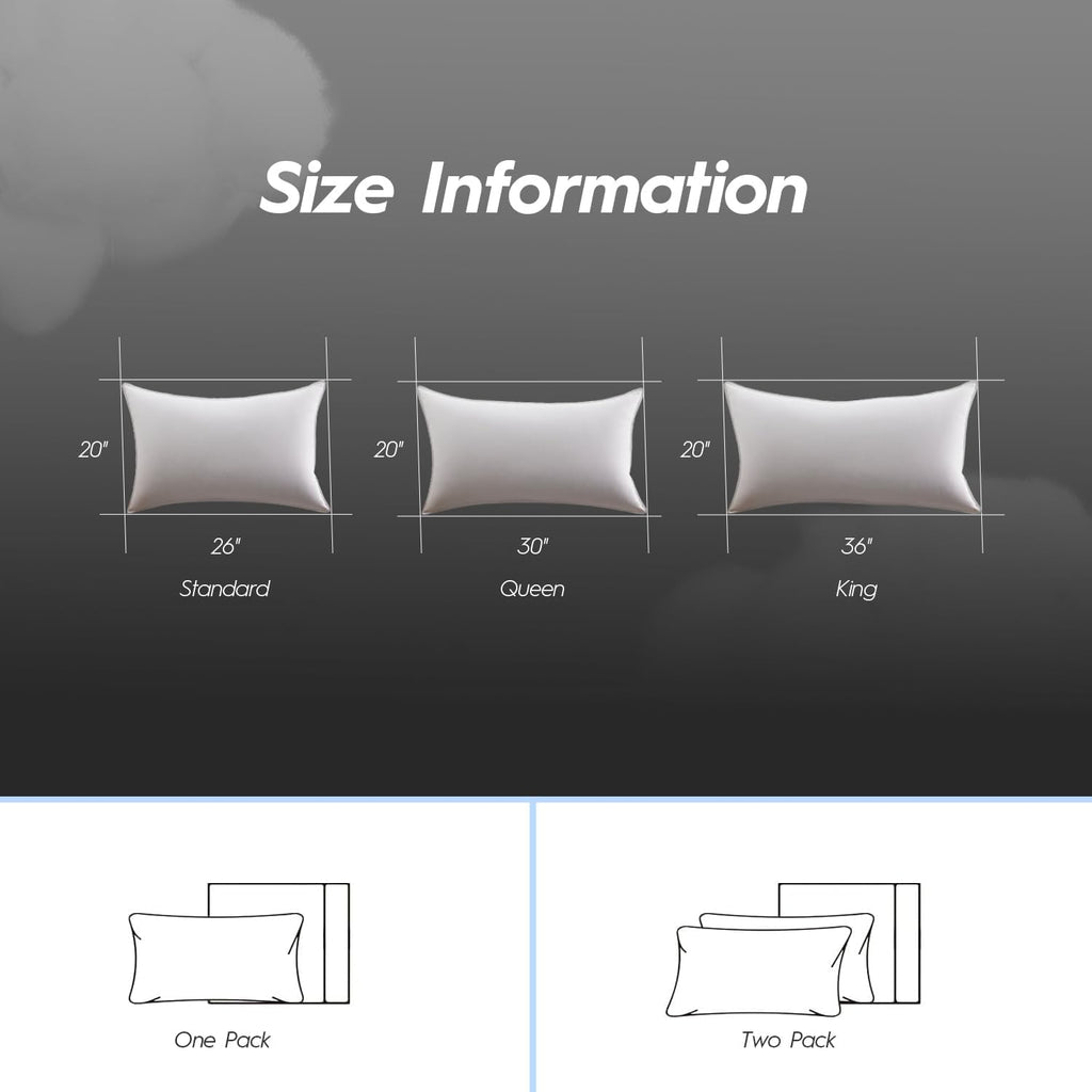 Globon King Size Firm Down Feather Pillow, Hotel Collection Bed Pillow for Side & Back Sleepers, 100% Cotton Cover, Luxury 3-Layer Support…