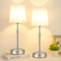 Cordless Table Lamps Set of 2 – Battery Operated Lamp with 7500mAh Rechargeable Battery, Stepless Dimmable Vintage Brushed Nickel Touch…