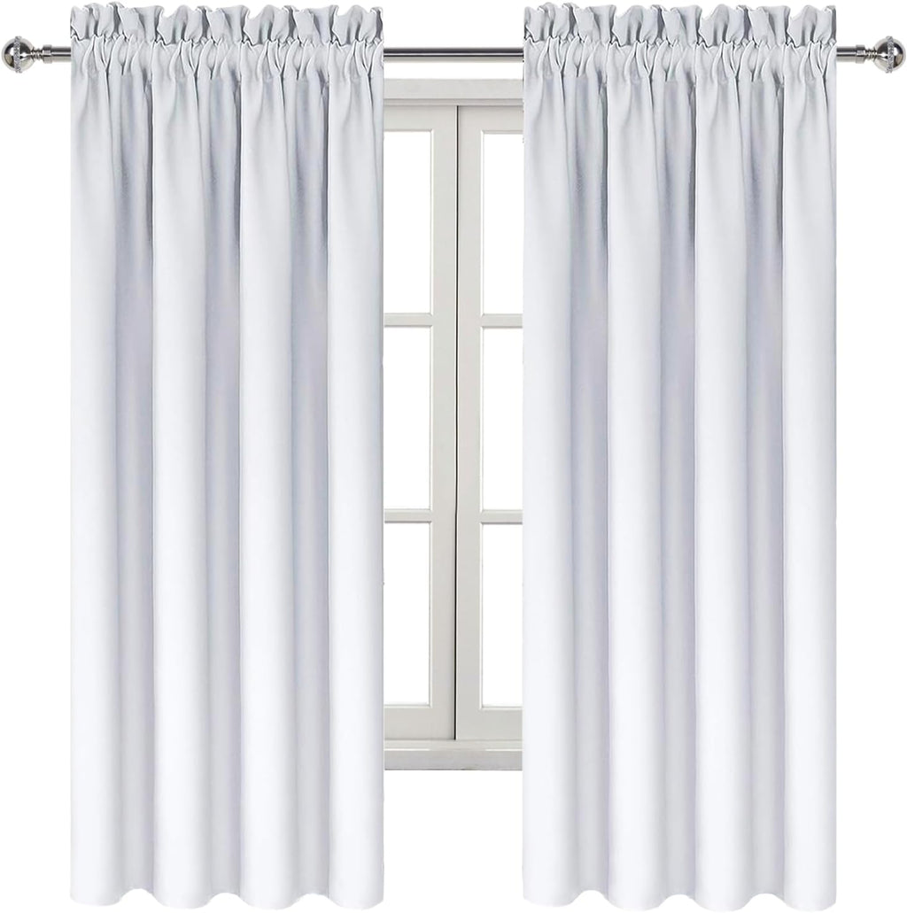 Dwcn Blackout Curtains for Bedroom - Thermal Insulated Privacy Energy Saving Rod Pocket Drapes for Living Room, W 38 x L 63 Inch, Greyish W…