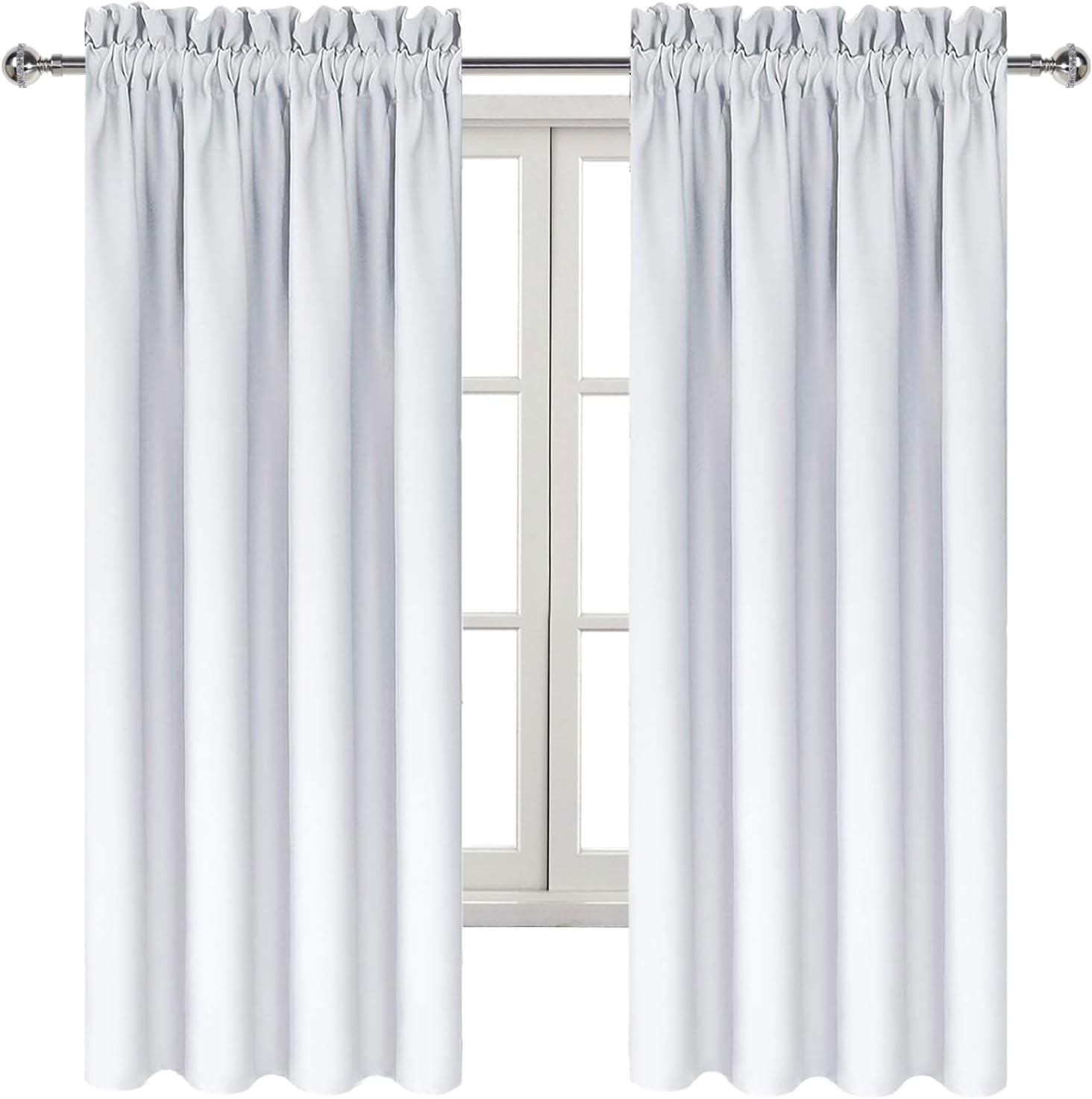 Dwcn Blackout Curtains for Bedroom - Thermal Insulated Privacy Energy Saving Rod Pocket Drapes for Living Room, W 38 x L 72 Inch, Greyish W…
