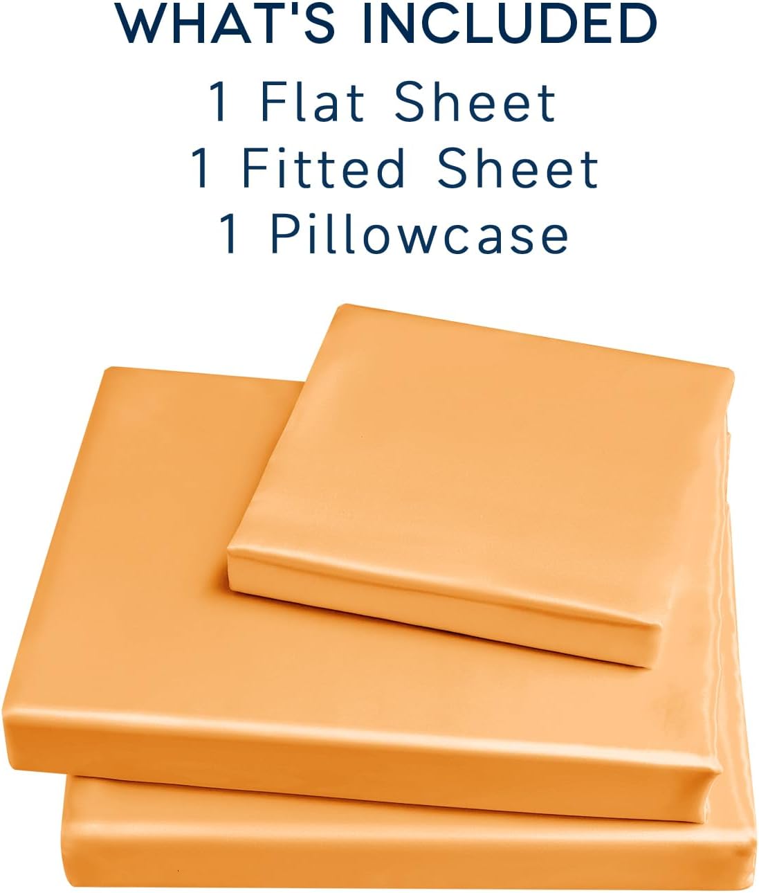 Golal Satin Sheets Twin Size - 3 Pieces Luxury Silky Soft Bed Sheets for Kids, Wrinkle-Free Gold Satin Silk Sheet Set with 1 Deep Pocket Fi…