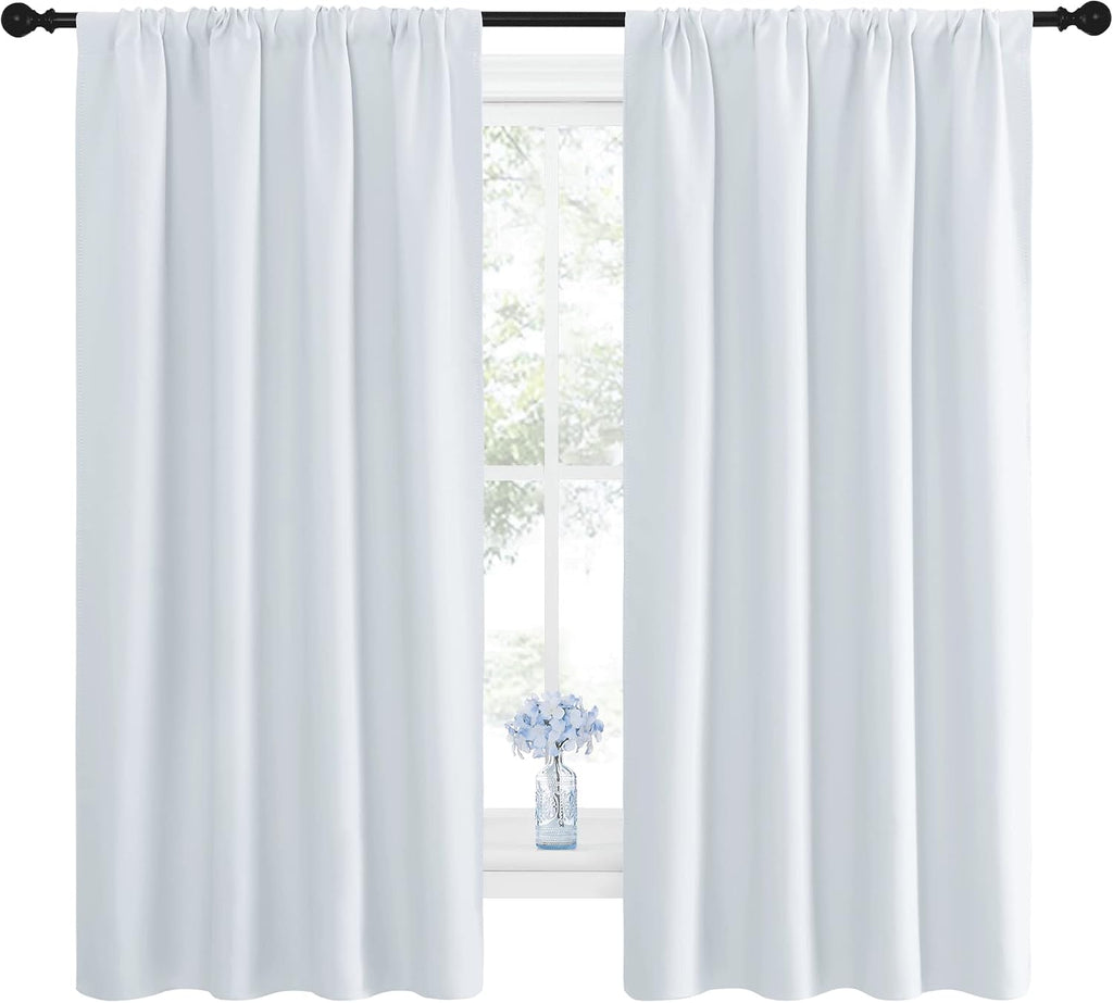 NICETOWN Bedroom Curtain Panels - Window Treatment Thermal Insulated Rod Pocket Room Darkening Curtains/Drapes for Bedroom (2 Panels, 42…