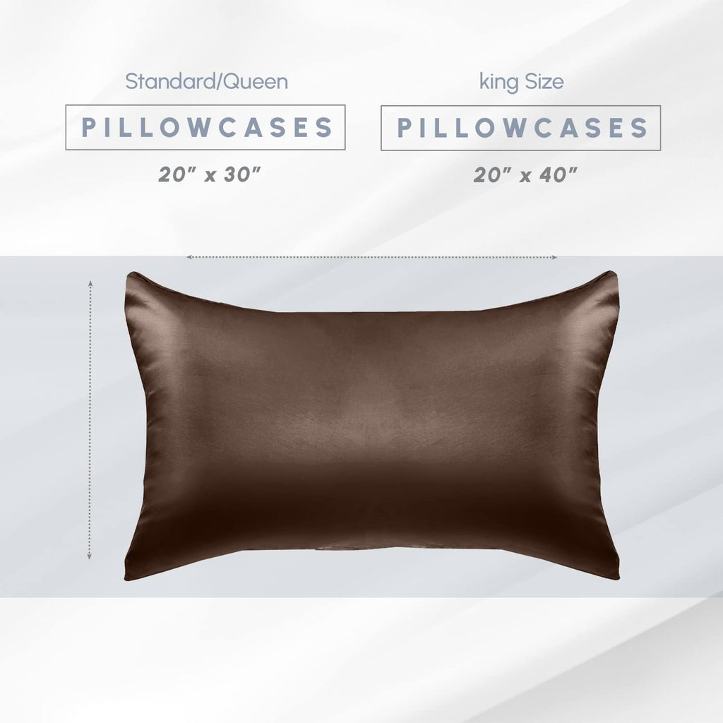 Elegantcomfort Elegant Comfort 2-Pack Cooling Viscose Satin Pillowcase Set with Hidden Zipper Closure, Silky Smooth for Hair and fabric…