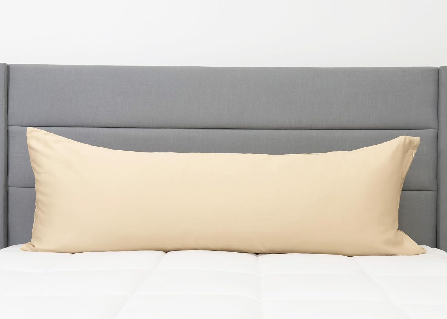Copper Ion Infused Rayon Derived from Bamboo Cooling Body Pillow Cover, Soft and Breathable Long Pillow Case, Beige (20x72)