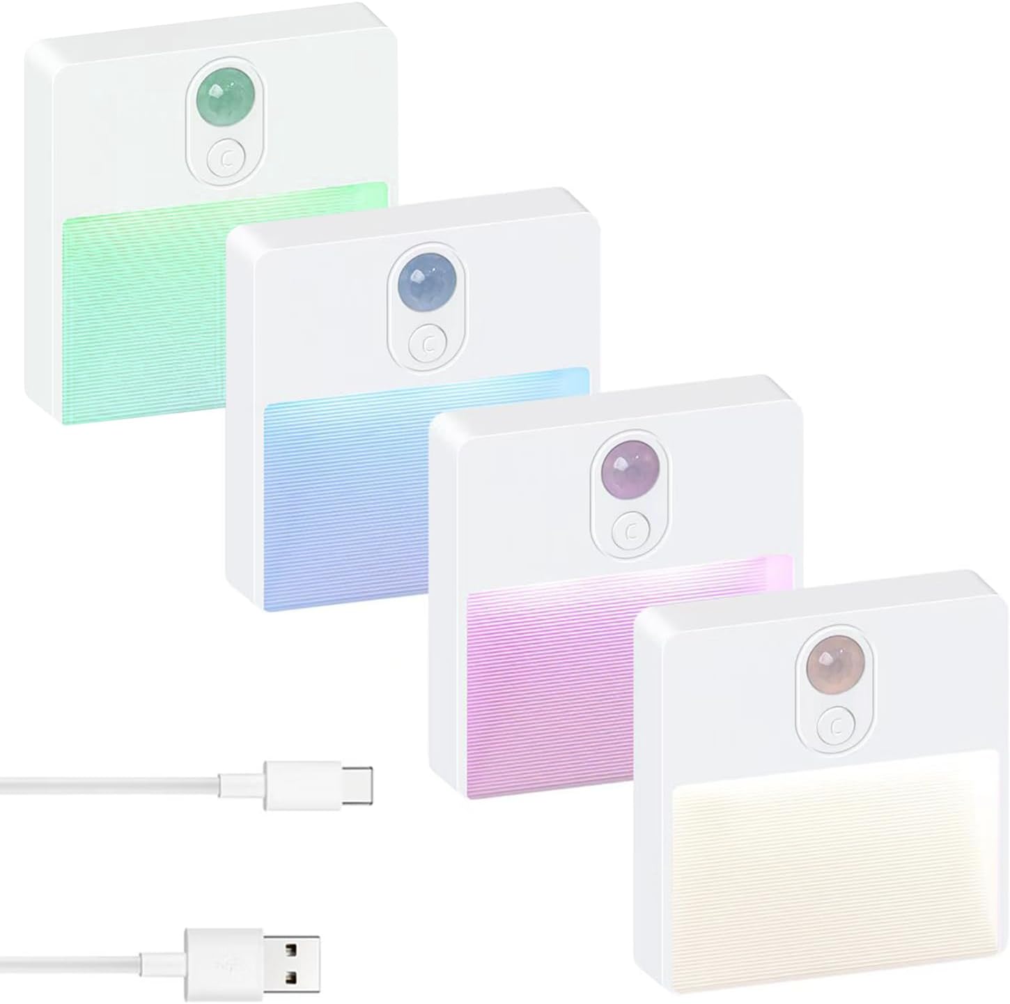 ASAWASA LED Motion Sensor Night Light, 7 Colors Rechargeable Magnetic Decor Wall Lights, Dimmable, Suitable for Bathroom hallways…