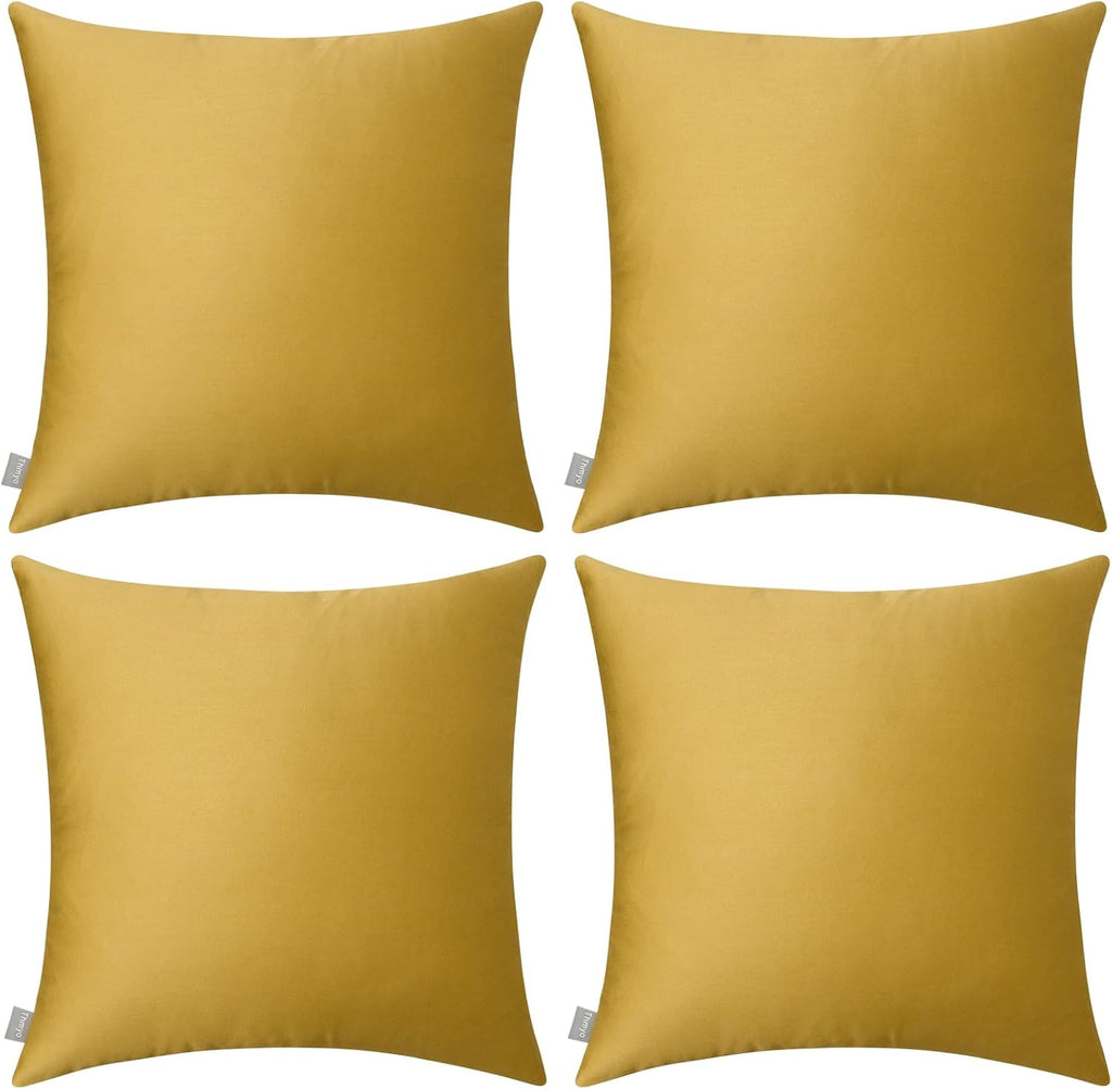 Thmyo 4-Pack 100% Cotton Comfortable Solid Decorative Throw Pillow Case Square Cushion Cover Sublimation Blank Pillow Covers DIY Throw Pill…