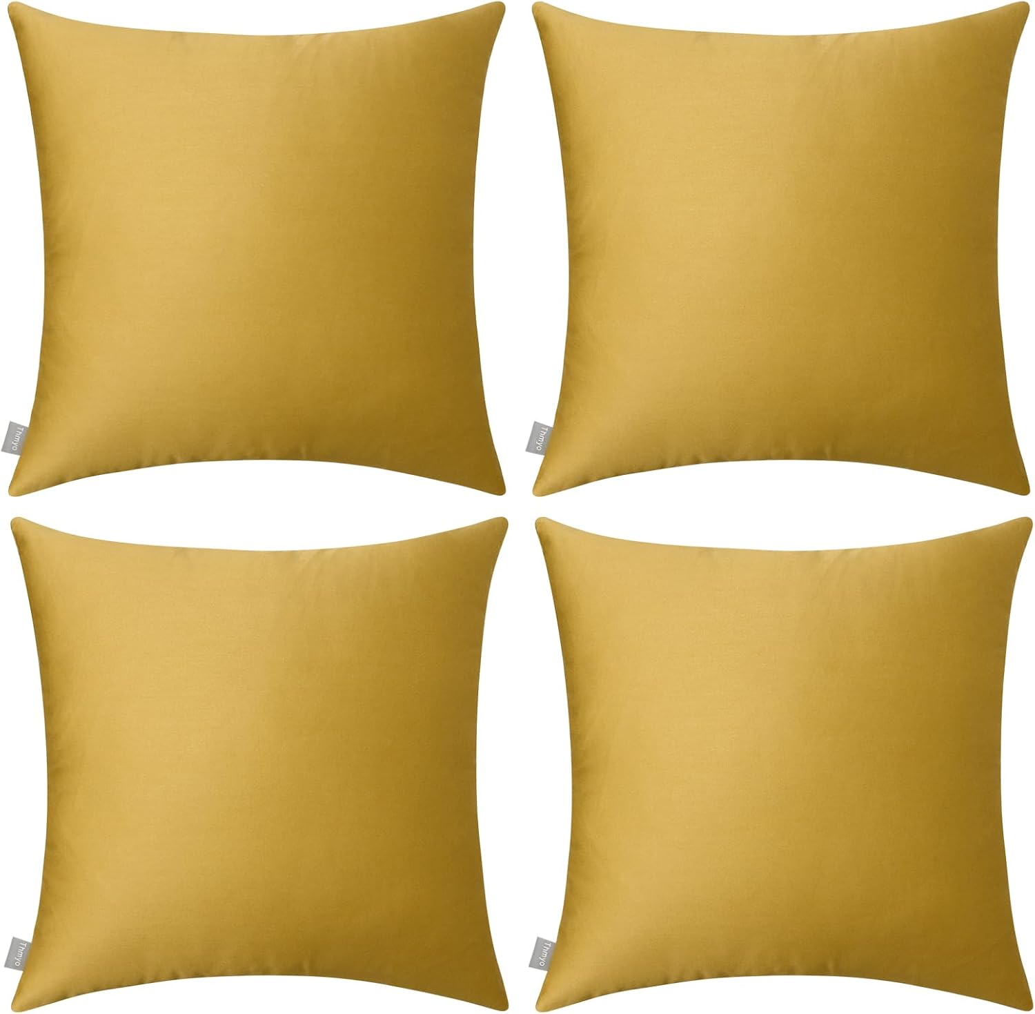 Thmyo 4-Pack 100% Cotton Comfortable Solid Decorative Throw Pillow Case Square Cushion Cover Sublimation Blank Pillow Covers DIY Throw Pill…