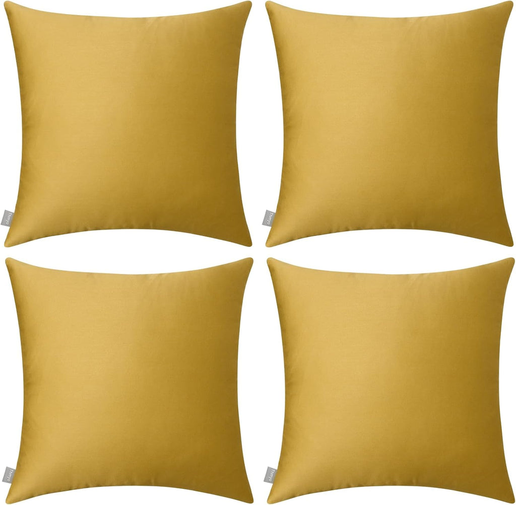 Thmyo 4-Pack 100% Cotton Comfortable Solid Decorative Throw Pillow Case, Thmyo Square Cushion Cover Pillowcase Sublimation Blank Pillow Cove…