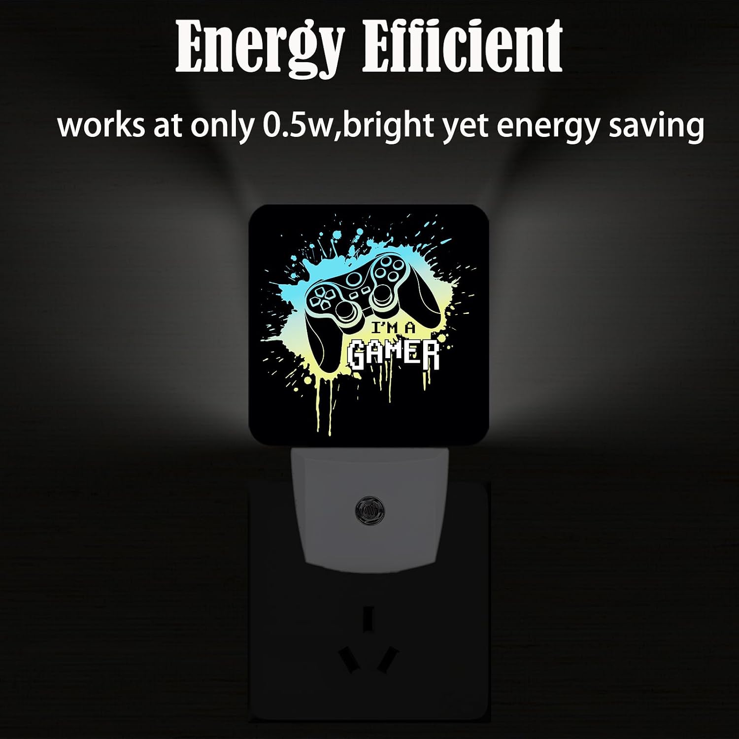 I'm A Gamer Night Light, Plug Into Wall with Dusk to Dawn Light Sensors, Warm Nightlights for Bedroom, Bathroom, Hallway, Kitchen, Gifts…