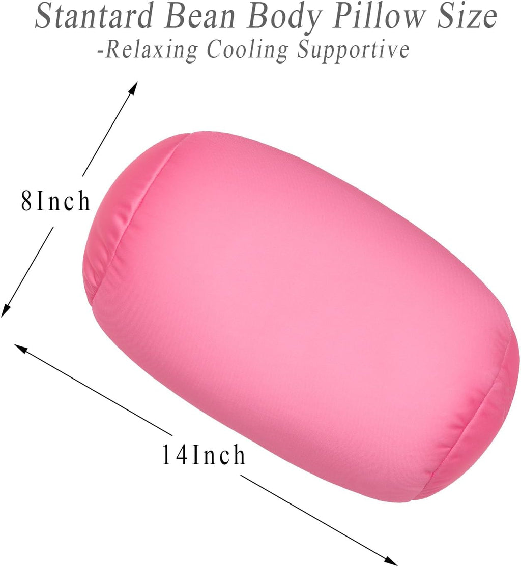 Squishy Microbead Neck Pillow, 7Inch x 12Inch Soft Travel Body Bed Pillow Bean Pillow for Kids Adult Chair Sleeping Car Seat, Fun Dormroom