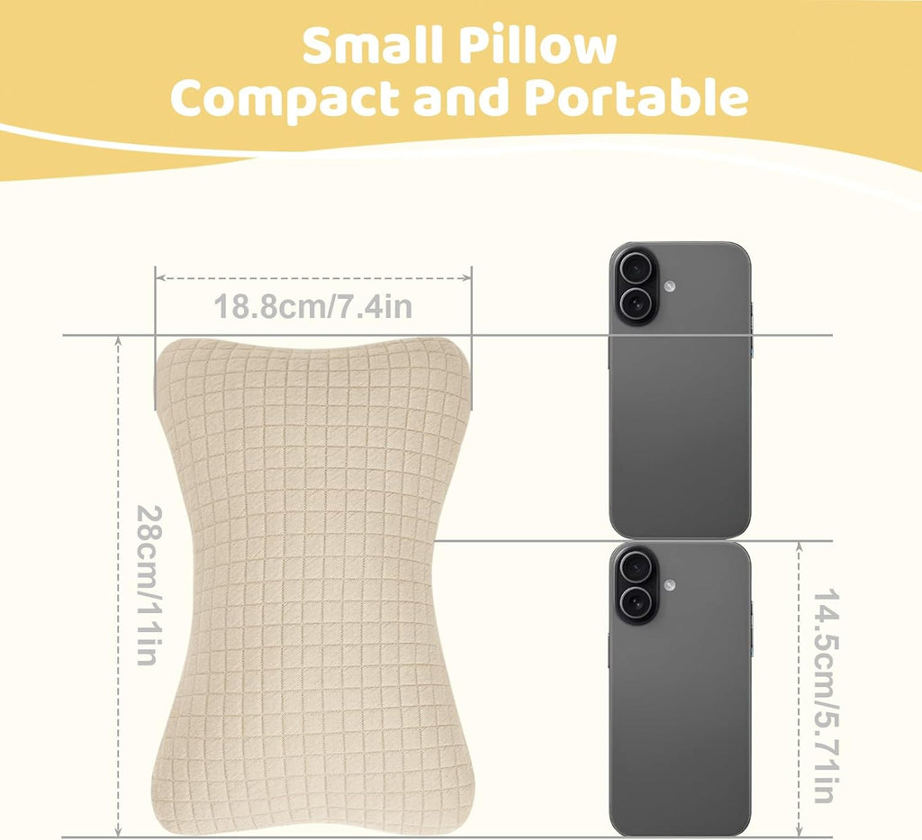 vocheer 11x7in Mini Travel Pillow, Small Pillows for Sleeping, Tiny Pillows for Neck, Wrist, Lumbar and Knee, Pets Pillow, Cotton, Cover…