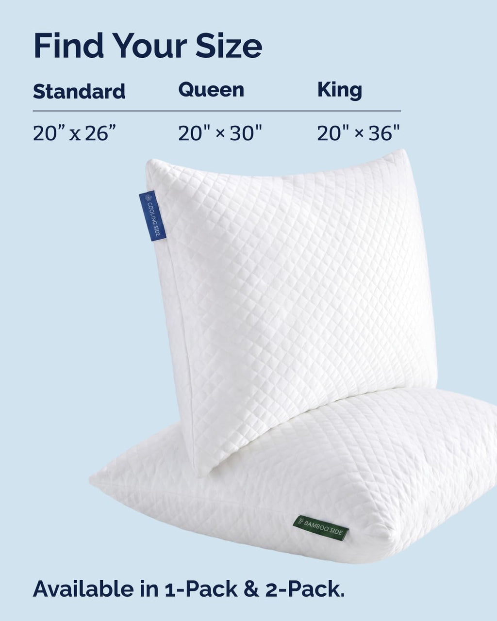 CGKUnlimited Cooling Pillow King Size Set of 2 - Breathable Cooling Bed Pillows for Hot Sleepers - Adjustable Shredded Memory Foam - Soft o…