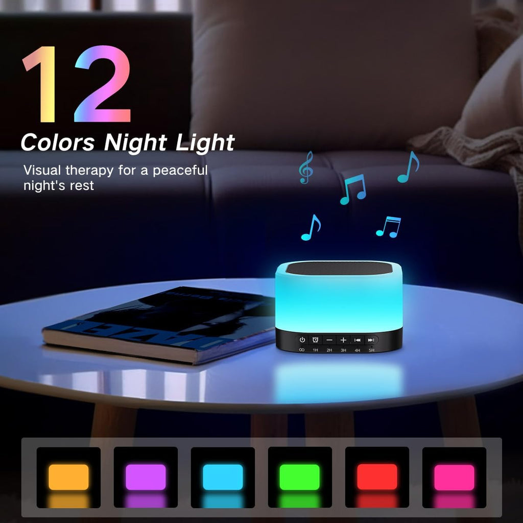 SleeZOO Sound Machine White Noise Machine with 25 Soothing Sounds 12 Colors Light with 10 Adjustable Levels 32 Adjustable Volumes 5 Timers…