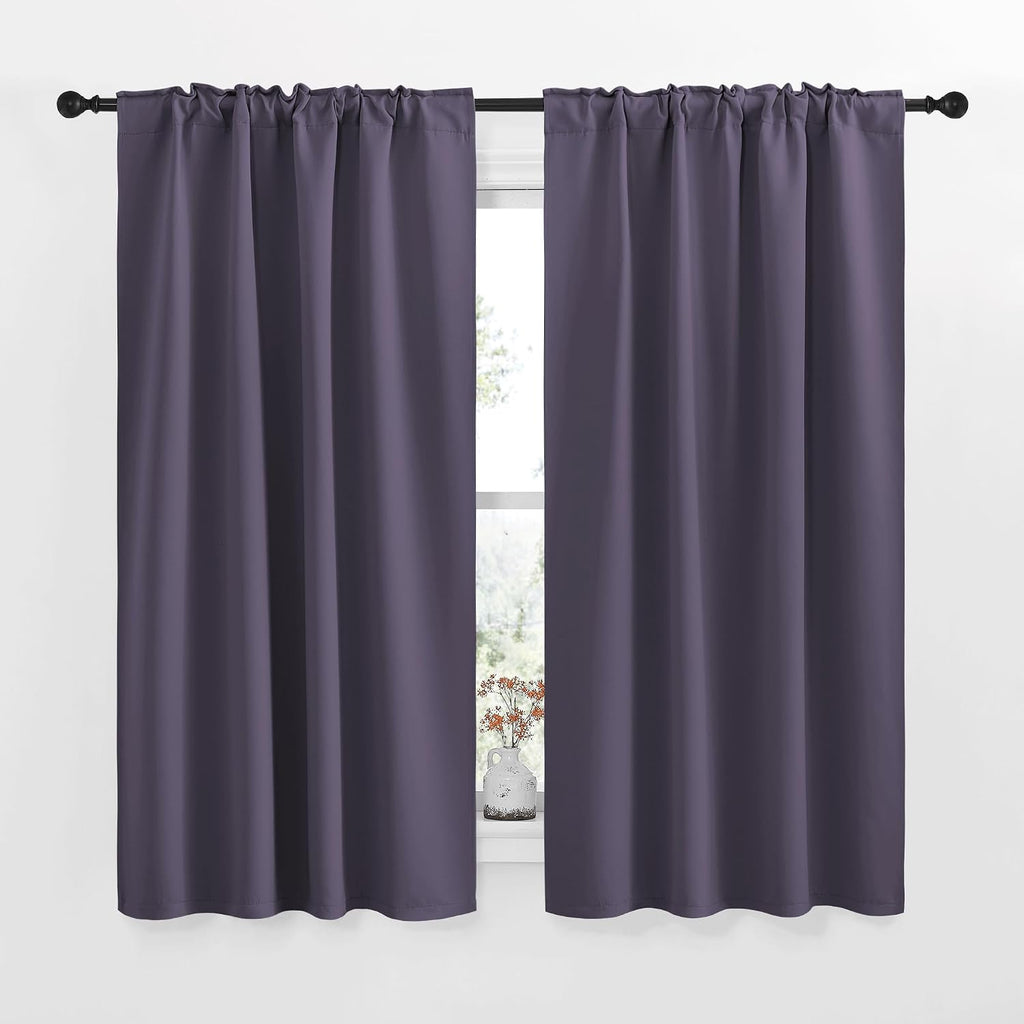 NICETOWN RV Curtains for Camper Windows - (Greyish Purple Color) 42x50 Inch, 2 Panels Set, Thermal Insulated Room Darkening Blackout…