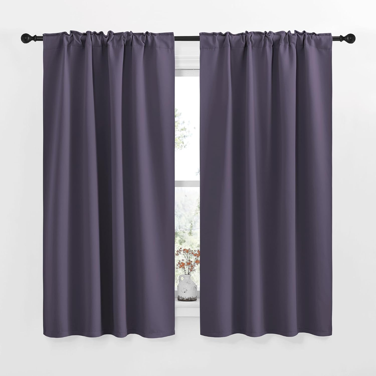 NICETOWN RV Curtains for Camper Windows - (Greyish Purple Color) 42x50 Inch, 2 Panels Set, Thermal Insulated Room Darkening Blackout…