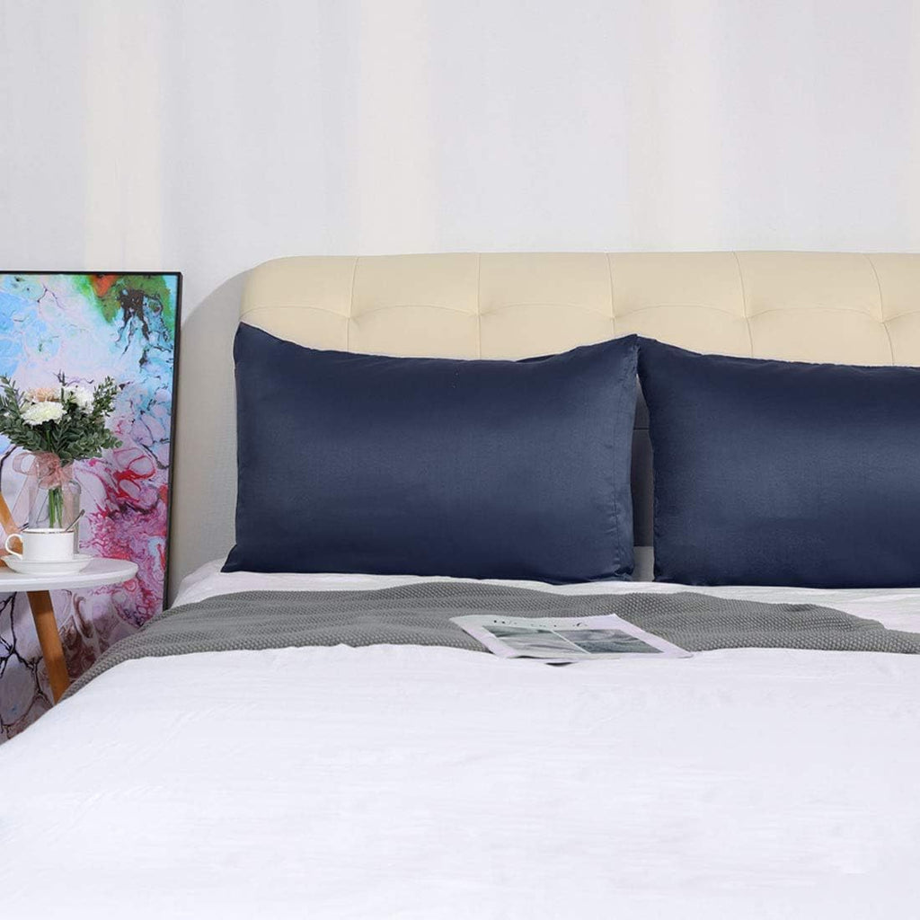 uxcell 2 Pack Silk Satin Pillowcase for Hair and Skin, Cool, Silky, Soft Breathable Pillow Cases Travel Size 14x20 Inch Sateen Pillowcase N…