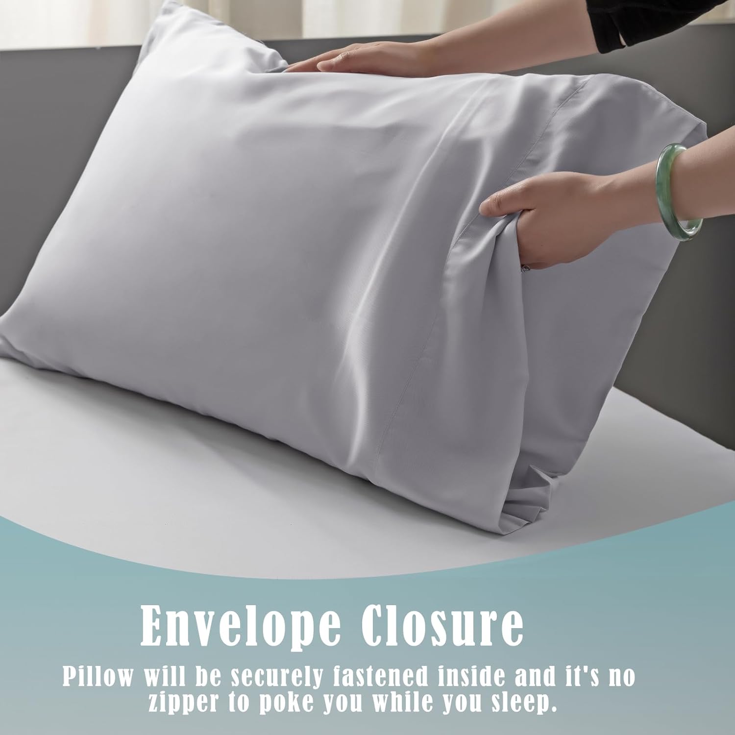 TELUS Pillow Cases King Size 2 Pack, Bamboo Rayon & Lyocell Pillowcase with Envelope Closure, Cooling Breathable Pillow Cover for Hot…