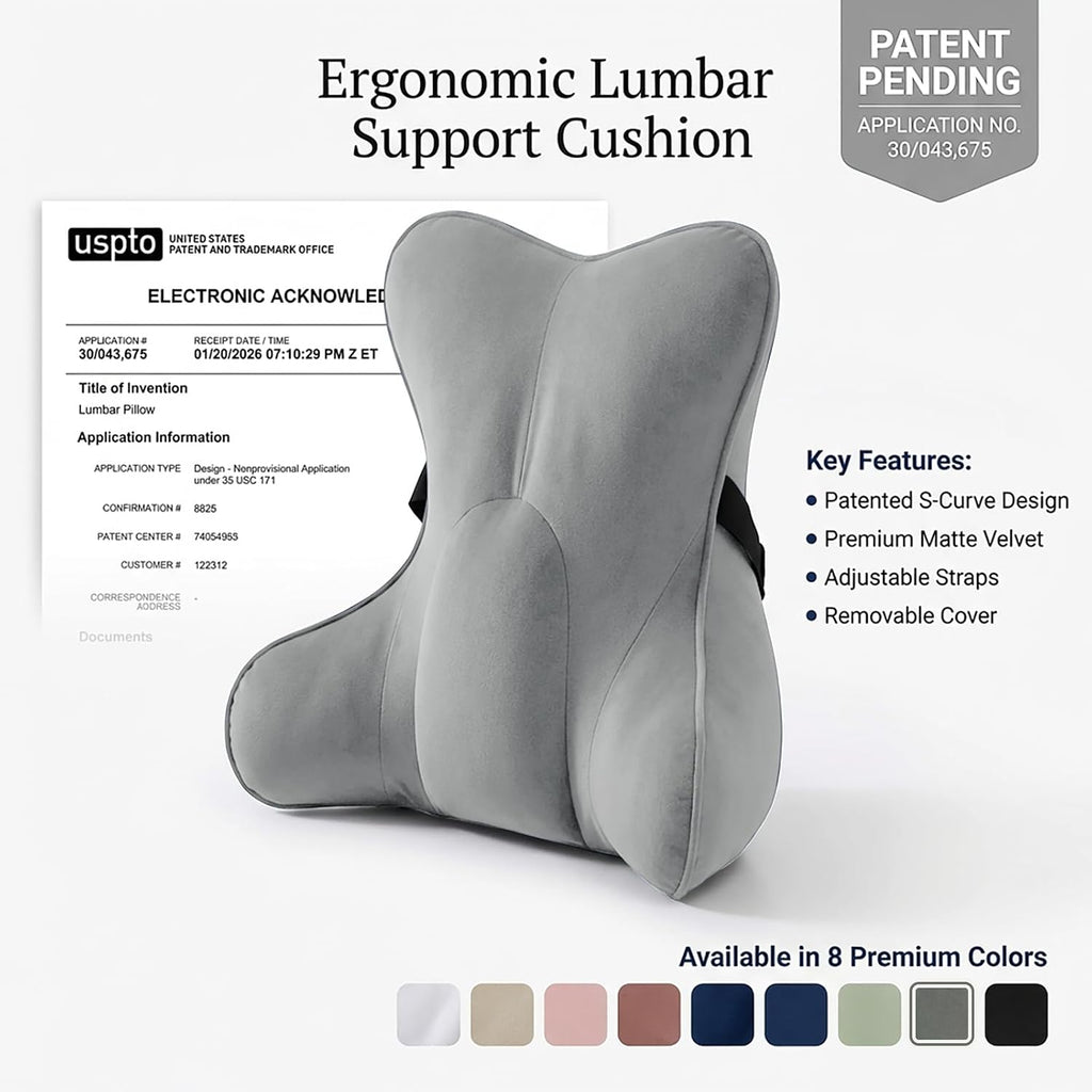 Ailuteie Lumbar Back Pillow (Pat. Pend), Supportive Back Cushion for Bed, Couch & Recliner, Ergonomic Lumbar Pillow with Customizable Firmn…