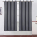 Lemomo Blackout Curtains 66 x 72 Inch Long Grey Curtains Set of 2 Panels Room Darkening Curtains for Bedroom and Living Room 72 Inch Grey
