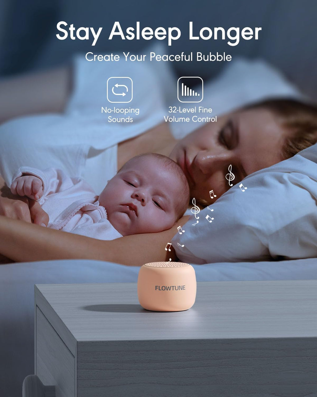 Sound Machine Flowtune White Noise Machine for Baby Adults, Mini Portable Sound Machine for Travel, 6H Timer, 18 Soothing Sleep Sounds…