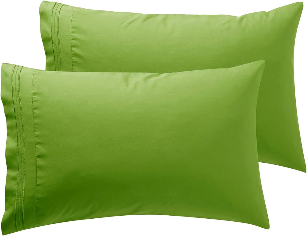Nestl Garden Green Pillow Cases Queen Size Set of 2, Soft Queen Pillow Case, Microfiber Queen Pillow Cases 2, Pillowcases Queen, Envelope C…