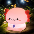 WelcometoMAGOHMT Axolotl Night Light for Kids - 3-Level Dimmer & Auto-Off Timer, Child-Safe Silicone Lamp, USB-C Rechargeable Nursery Light…