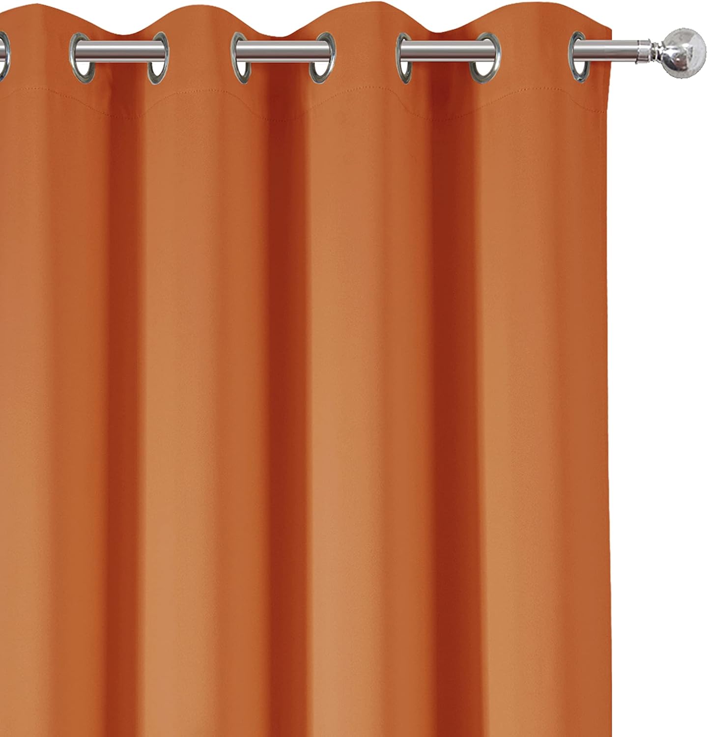 Lemomo Blackout Curtains 52 x 95 inch/Orange Curtains Set of 2 Panels/Thermal Insulated Room Darkening Bedroom Curtains 95 inch silver