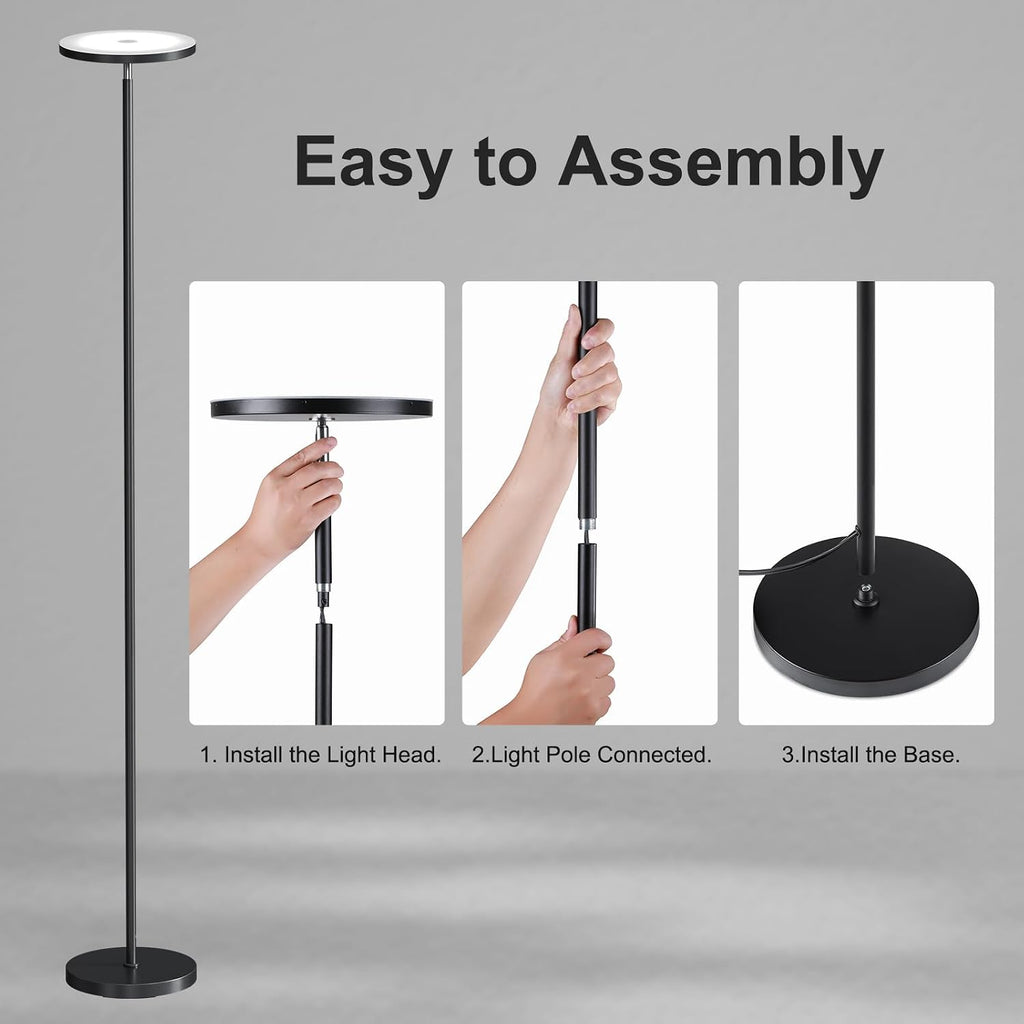 Sunmory Floor Lamps for Living Room, 32W/3000LM Super Bright LED Floor Lamp with Remote Control, 69" Tall Standing Lamp with Stepless Dimma…