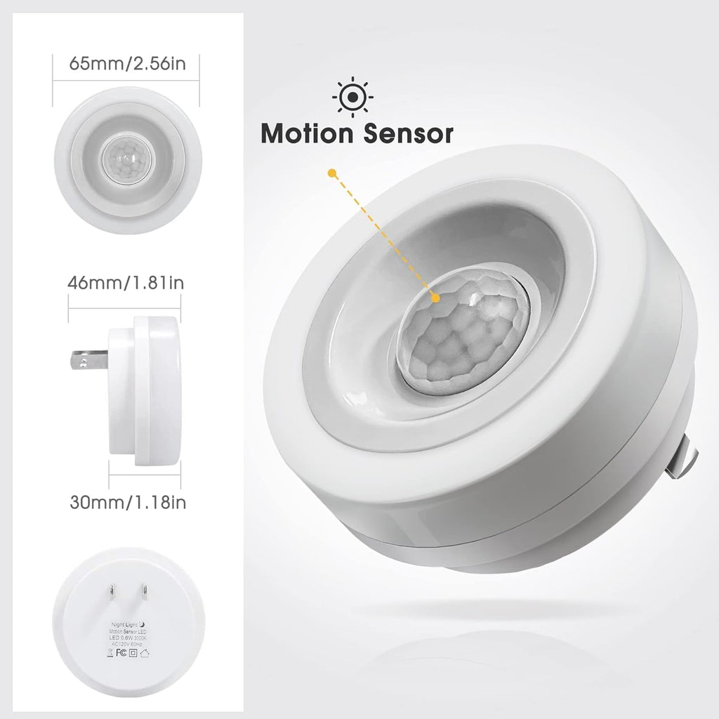 Briignite Motion Sensor Night Light, Night Lights Plug into Wall, Auto On/Off Motion Activation Nightlight, Energy-Saving 0.6W LED, Warm…