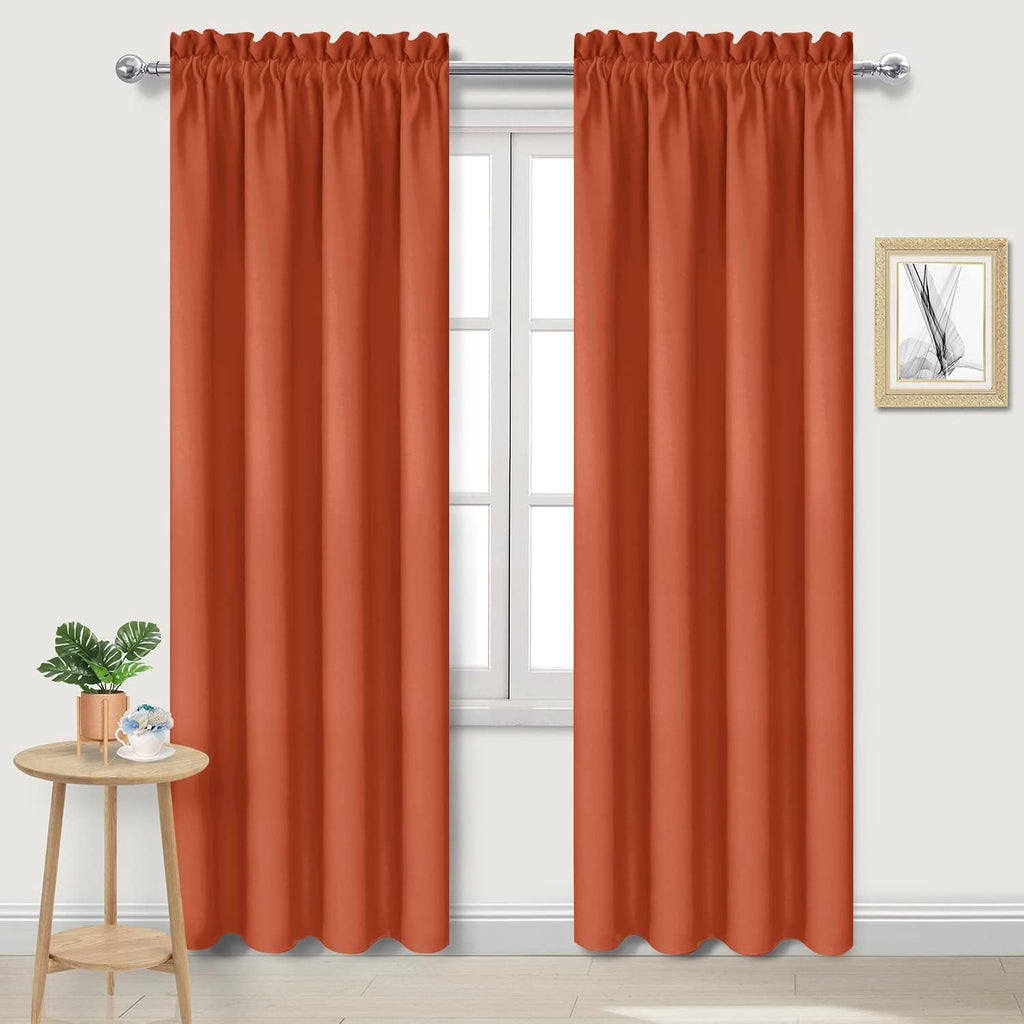 DWCN Blackout Curtains Thermal Insulated, Energy Saving & Noise Reducing Bedroom and Living Room Curtains, Burnt Ochre, W 42x L 84 Inch…