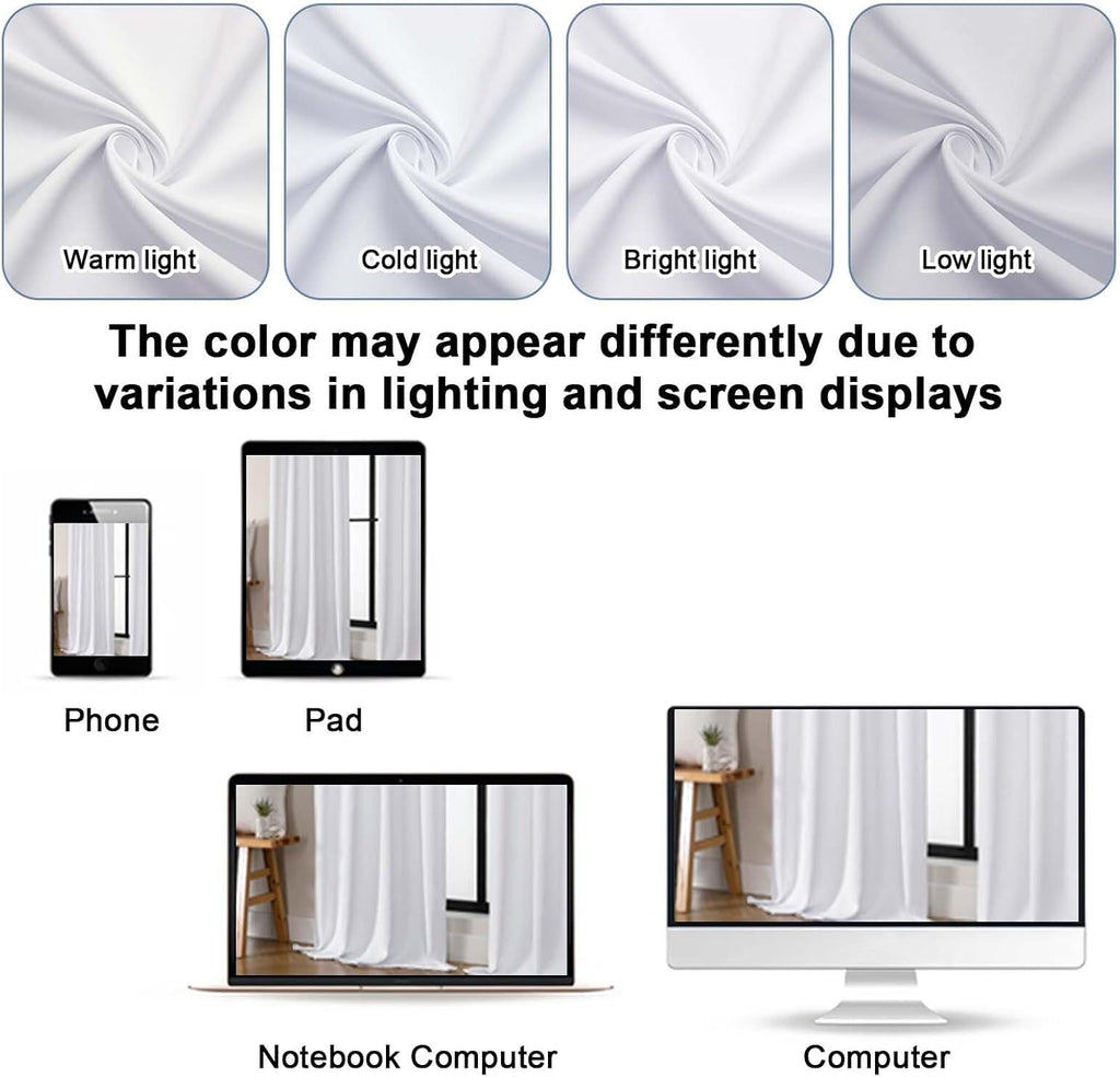Gwine Pura White Curtains 84 inches Long for Bedroom, Light Filtering Thermal Insulated Noise Reducing Window Curtain for Living Room…