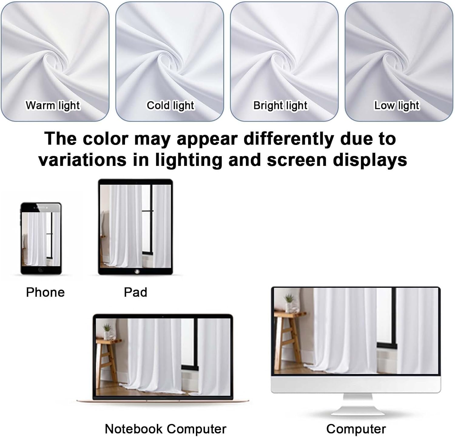Gwine Pura White Curtains 84 inches Long for Bedroom, Light Filtering Thermal Insulated Noise Reducing Window Curtain for Living Room…