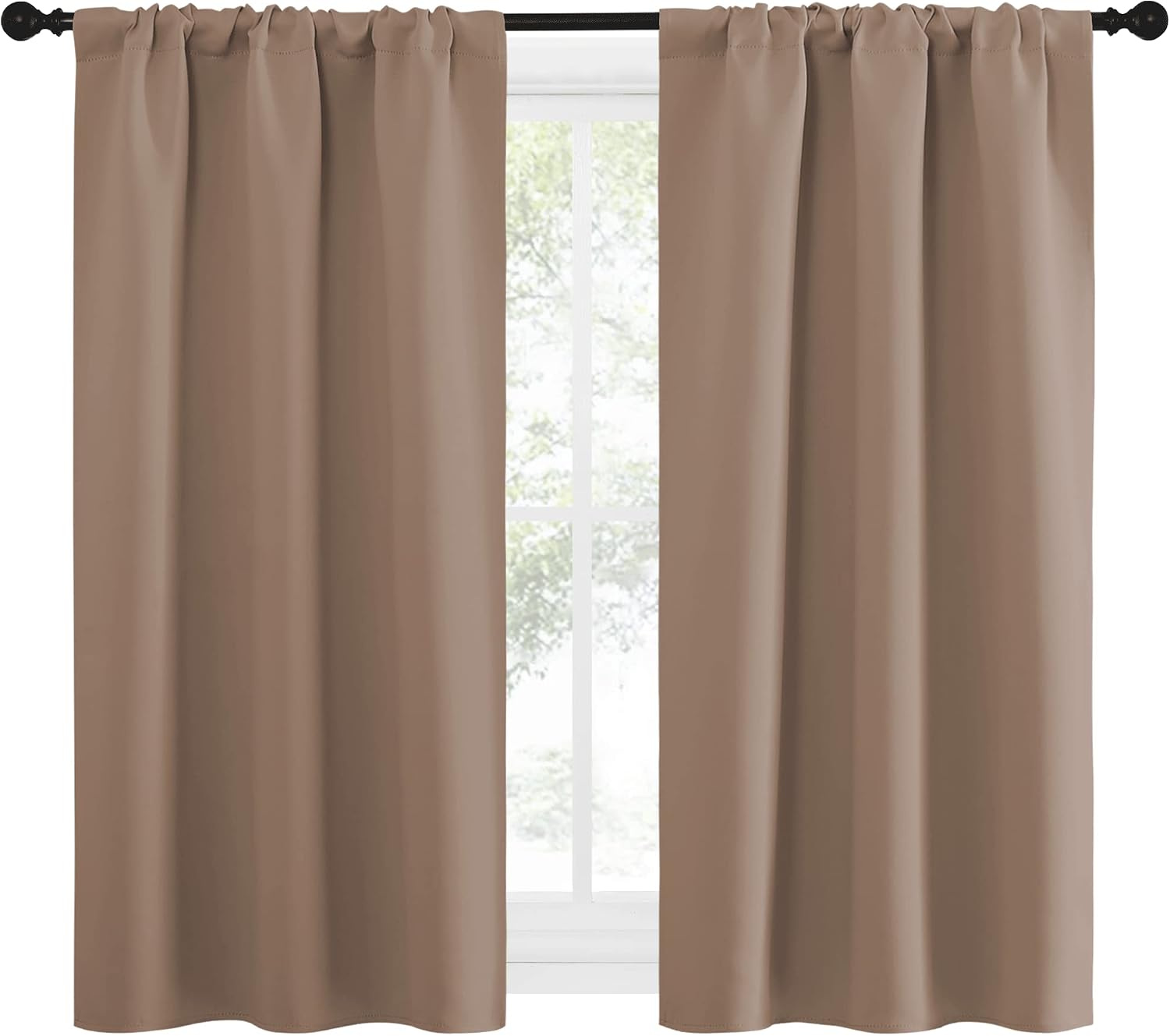 NICETOWN Kitchen Window Blackout Curtains - Window Treatment Thermal Insulated Rod Pocket Small Blackout Draperies/Drapes for…