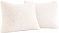 Reafort Ultra Soft Sherpa Pillowcases Set of 2 – Fluffy Cozy Fleece Standard 20" x 26", Warm Plush Covers with Smooth Zipper, Machine Washa…